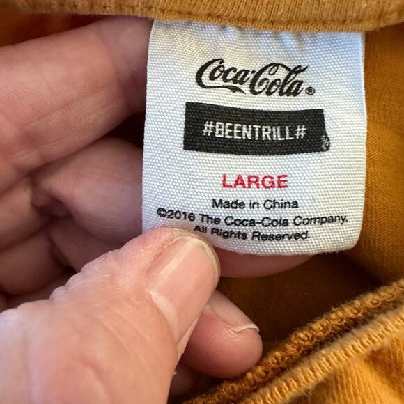 coca cola x #beentrill# men's large yellow long sleeve tee have a good day 2016 - Picture 3 of 8
